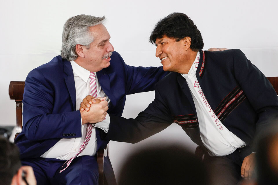 El Presidente y el líder boliviano se reunieron en la presentación de un libro que revela desde adentro la historia tras el golpe